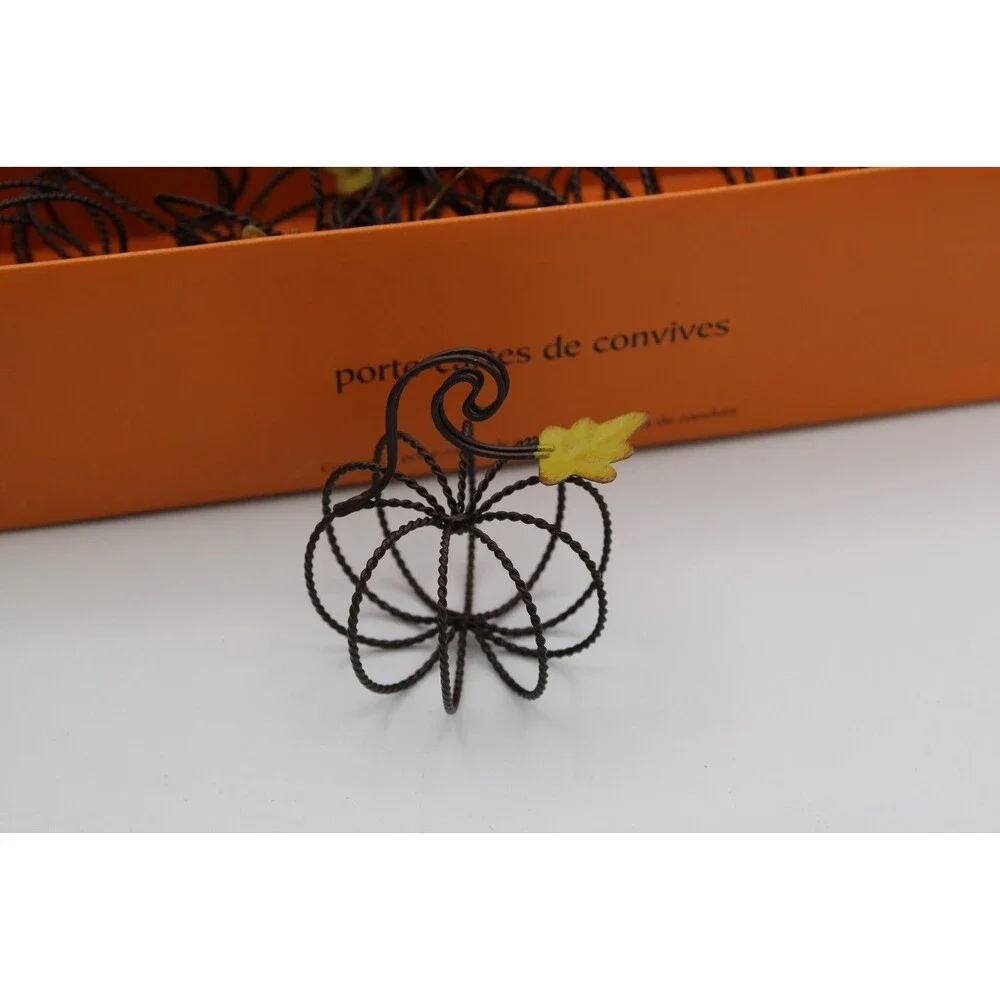 Pier One Wire Pumpkin PlaceCard Holders set of 16 Halloween Thanksgiving Name